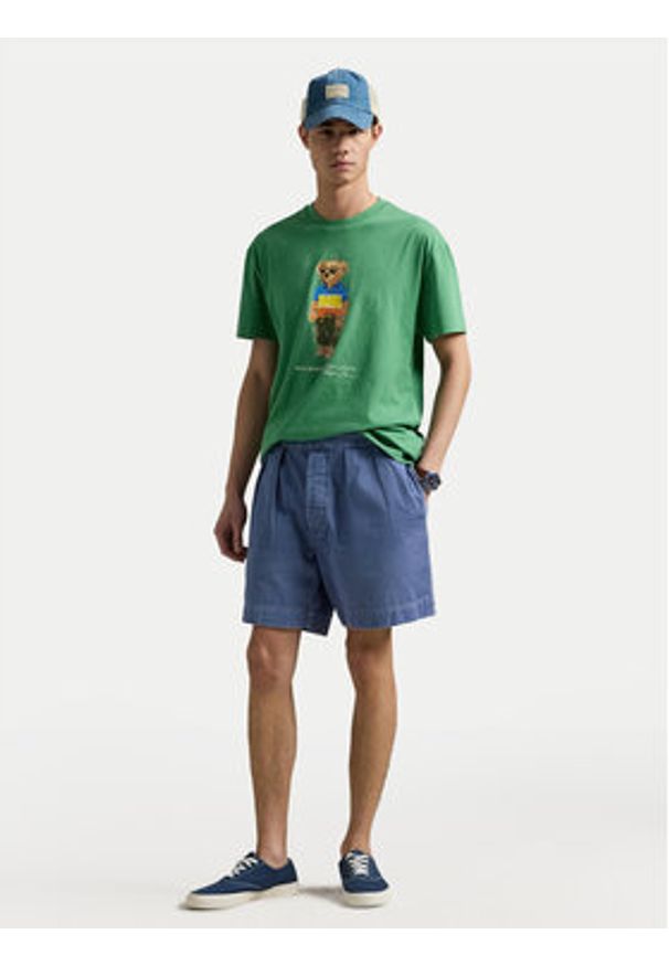 Polo Ralph Lauren T-Shirt 710973138001 Zielony Custom Slim Fit. Typ kołnierza: polo. Kolor: zielony. Materiał: bawełna
