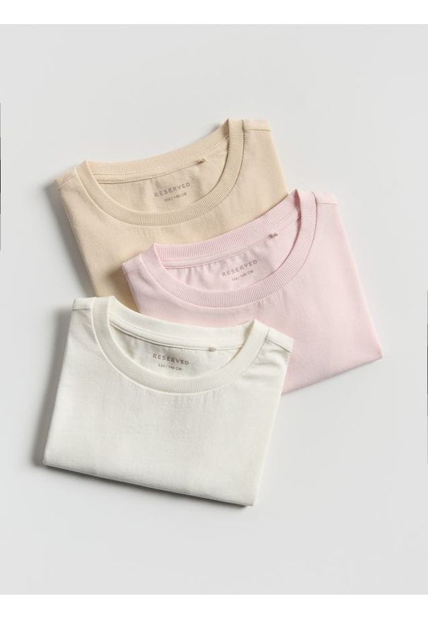 Reserved - Bawełniany t-shirt 3 pack - wielobarwny. Materiał: bawełna
