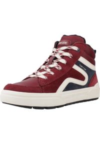 Geox - Buty GEOX J WEEMBLE Czerwony. Kolor: niebieski, czerwony, wielokolorowy. Sport: turystyka piesza