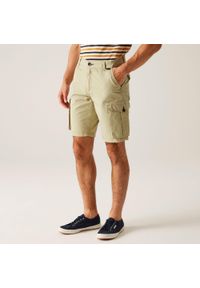 Regatta - Męskie spodenki Shorebay. Kolor: biały. Materiał: bawełna. Wzór: ze splotem. Sport: turystyka piesza #1
