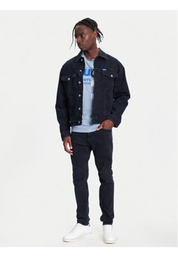 Hugo - HUGO Kurtka jeansowa Dex 50541714 Granatowy Regular Fit. Kolor: niebieski. Materiał: bawełna