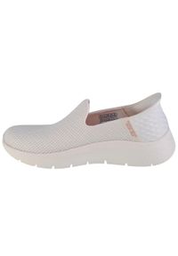skechers - Buty sportowe Sneakersy damskie, Slip-Ins: GO WALK Flex - Relish. Kolor: biały. Materiał: tkanina