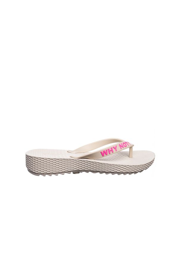 Japonki Dijean 291 344 Ivory-Pink, Beż, Guma - 40. Kolor: beżowy. Materiał: tworzywo sztuczne. Wzór: napisy. Sezon: lato. Styl: klasyczny