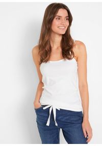 bonprix - Bawełniany top na cienkich ramiączkach (3 szt.). Kolor: biały. Materiał: bawełna. Długość rękawa: na ramiączkach #1