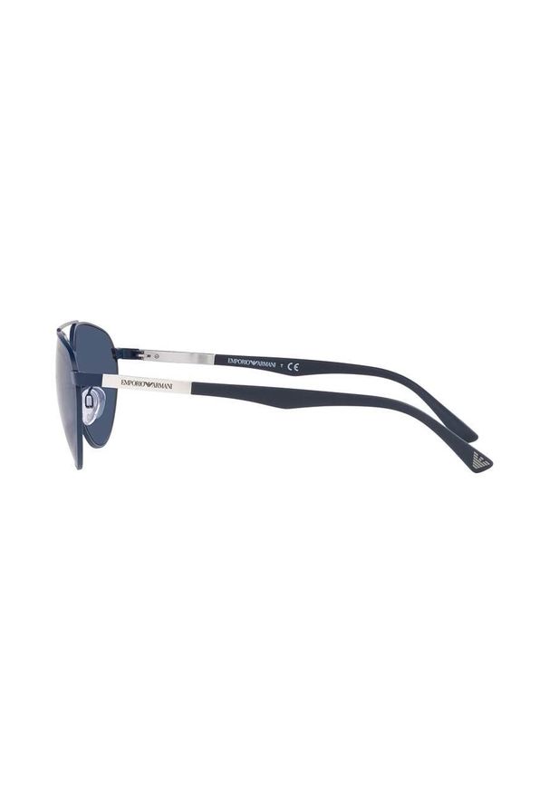 Emporio Armani okulary przeciwsłoneczne męskie kolor granatowy. Kolor: niebieski