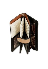 Pomarańczowy Stylowy Damski Portfel Anekke. Kolor: pomarańczowy. Materiał: materiał. Wzór: aplikacja #5