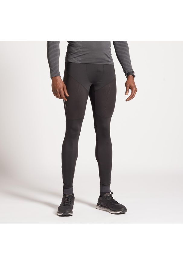 KIPRUN - Legginsy do biegania męskie Kiprun Dry. Materiał: poliester, materiał, elastan. Sport: fitness