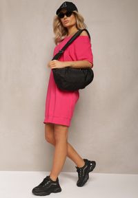 Renee - Różowa T-shirtowa Sukienka Pudełkowa z Elastycznej Bawełny Ellensa. Kolor: różowy. Materiał: bawełna. Styl: wakacyjny. Długość: mini #3