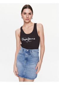 Pepe Jeans Top Ozella PL505474 Czarny Regular Fit. Kolor: czarny. Materiał: bawełna