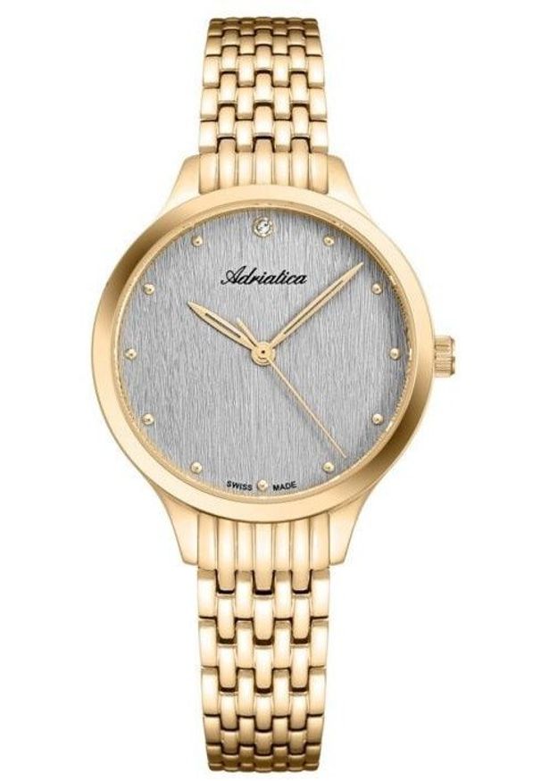 Zegarek damski Adriatica A3768.1147Q CYRKONIE złoty. Kolor: złoty