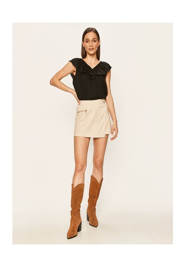 Lee - LEE RUFFLE TANK DAMSKA BLUZKA BLACK L46GAB0