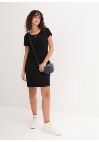 bonprix - Sukienka z dżerseju z bawełny organicznej ze stretchem. Kolor: czarny. Materiał: jersey, bawełna #3