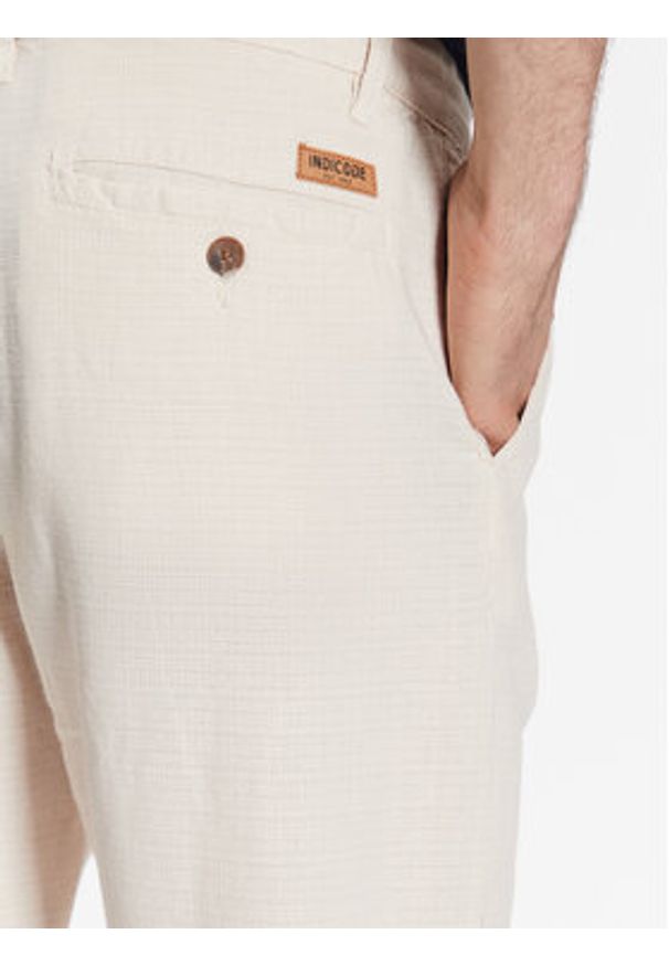 INDICODE Spodnie materiałowe Clio 60-301 Beżowy Regular Fit. Kolor: beżowy. Materiał: bawełna