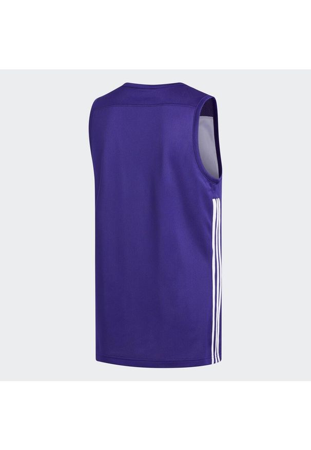 Adidas - Koszulka adidas 3G Speed Reversible. Kolor: fioletowy, biały, wielokolorowy. Materiał: poliester. Styl: sportowy