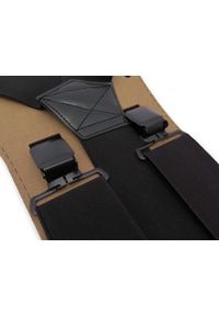 Modini - Szerokie czarne szelki typu Y do spodni T15. Kolor: czarny. Materiał: skóra, guma #1