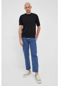 Liu Jo t-shirt bawełniany męski kolor czarny. Kolor: czarny. Materiał: bawełna. Wzór: gładki