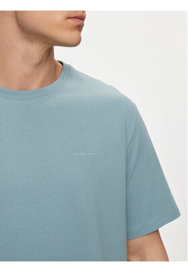Pepe Jeans T-Shirt Connor PM509206 Niebieski Regular Fit. Kolor: niebieski. Materiał: bawełna