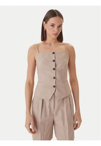 Hugo - HUGO Top Copale 50560007 Beżowy Slim Fit. Kolor: beżowy. Materiał: bawełna #1