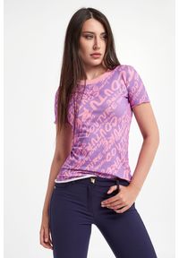 Versace Jeans Couture - T-shirt VERSACE JEANS COUTURE. Materiał: bawełna. Długość rękawa: krótki rękaw. Długość: krótkie. Wzór: nadruk