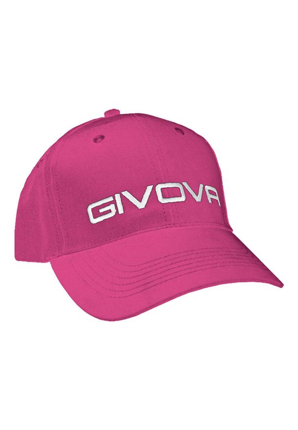 Fuksjowa Czapka Givova z Wizjerem - Sportowy i Wygodny Design. Kolor: różowy. Materiał: bawełna. Wzór: haft. Styl: sportowy