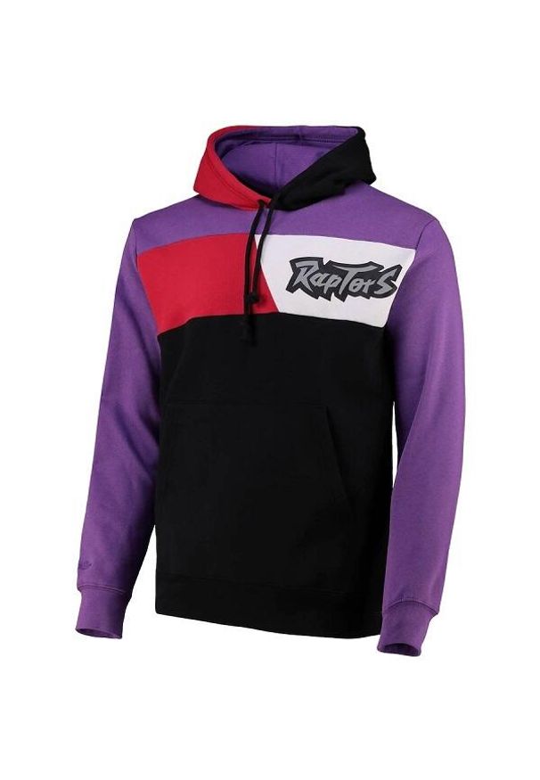 Bluza sportowa męska Mitchell & Ness Toronto Raptors. Typ kołnierza: kaptur. Kolor: czarny, fioletowy, wielokolorowy. Sport: koszykówka
