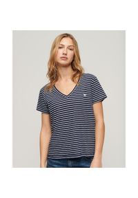 Superdry - T-shirt Studios Slub Emb Vee Tee od SUPERDRY. Kolor: niebieski #1