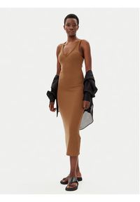 Calvin Klein Jeans Sukienka codzienna J20J225282 Brązowy Slim Fit. Okazja: na co dzień. Kolor: brązowy. Materiał: lyocell. Typ sukienki: proste. Styl: casual #4