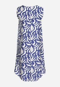 Born2be - Niebieska Rozkloszowana Sukienka z Wiskozy o Trapezowym Kroju Bez Rękawów Folariela. Okazja: na co dzień. Kolor: niebieski. Materiał: wiskoza. Długość rękawa: bez rękawów. Typ sukienki: trapezowe. Styl: klasyczny, casual, elegancki #5