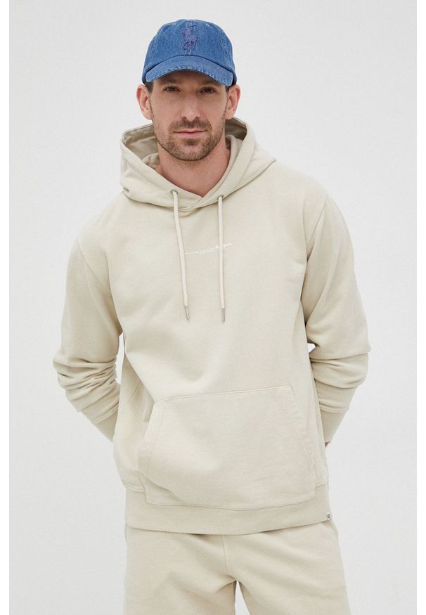 Pepe Jeans bluza bawełniana David męska kolor zielony z kapturem gładka. Typ kołnierza: kaptur. Kolor: zielony. Materiał: bawełna. Wzór: gładki