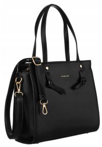 Shopperka damska Peterson PTN L95086 czarna. Kolor: czarny. Materiał: skórzane