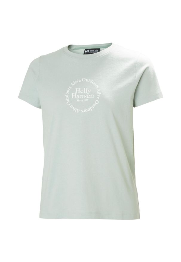 Koszulka damska Helly Hansen Core Graphic 2.0. Kolor: zielony. Materiał: bawełna