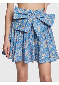 Custommade Spódnica mini Rhema 999376922 Niebieski Regular Fit. Kolor: niebieski. Materiał: bawełna