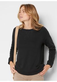 bonprix - Bluza dresowa. Kolor: czarny. Materiał: poliester, dresówka #1