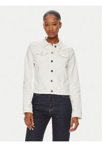 Morgan Kurtka jeansowa 221-VPOM1 Biały Slim Fit. Kolor: biały. Materiał: bawełna #1