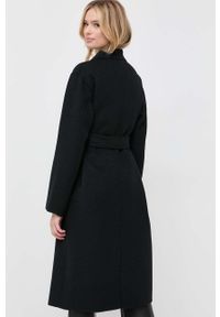 BOSS płaszcz wełniany kolor czarny przejściowy dwurzędowy. Okazja: na co dzień. Kolor: czarny. Materiał: wełna. Styl: casual, klasyczny #2