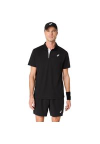 Polo Asics Court. Typ kołnierza: polo. Kolor: czarny. Sport: tenis, fitness #1