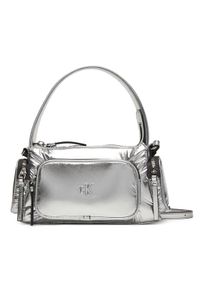 Calvin Klein Torebka Pocket Silver Nylon Small Bag LV04F3443G Srebrny. Kolor: srebrny. Materiał: skórzane #1