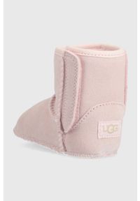 Ugg - UGG śniegowce zamszowe dziecięce I BABY CLASSIC G kolor różowy. Zapięcie: rzepy. Kolor: różowy. Materiał: zamsz #5