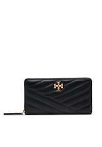 Tory Burch Duży Portfel Damski 90348 Czarny. Kolor: czarny. Materiał: skóra