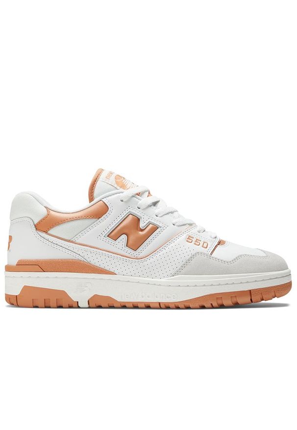 Buty New Balance BB550LSC - białe. Okazja: na co dzień. Kolor: biały. Materiał: guma, skóra, materiał, syntetyk. Szerokość cholewki: normalna. Sport: koszykówka