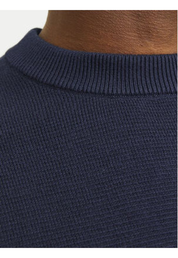 Jack & Jones - Jack&Jones Sweter Merino 12216817 Granatowy Regular Fit. Kolor: niebieski. Materiał: wełna