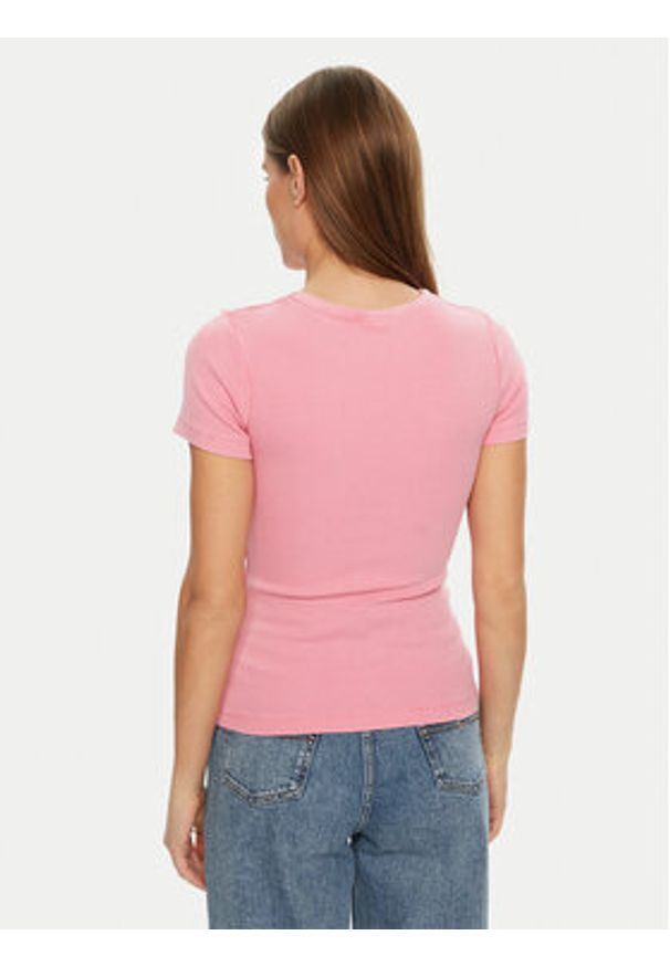 JJXX T-Shirt Frankie 12239962 Różowy Slim Fit. Kolor: różowy. Materiał: bawełna