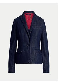 Lauren Ralph Lauren - LAUREN RALPH LAUREN Marynarka 200957636001 Granatowy Straight Fit. Kolor: niebieski. Materiał: jeans, bawełna #6