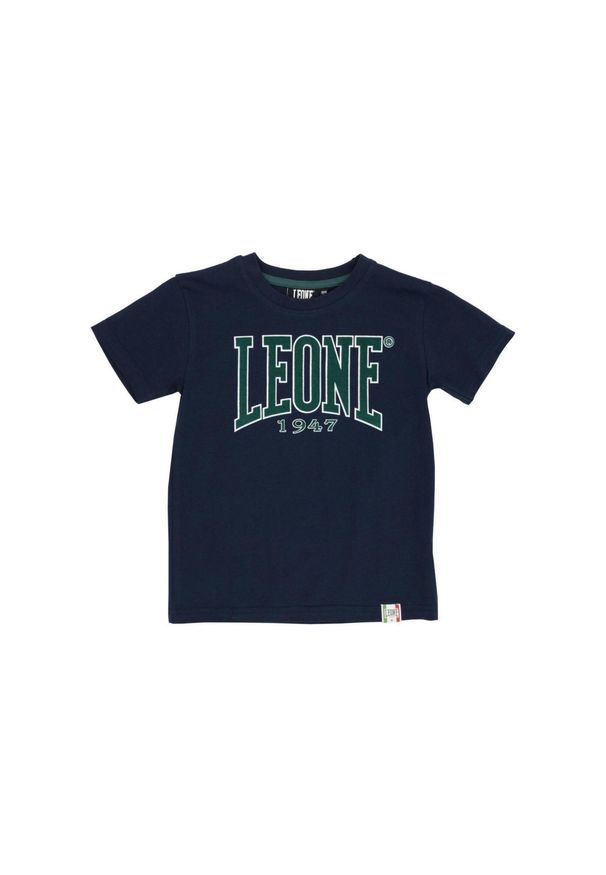 LEONE 1947 APPAREL - Dziecięca koszulka Leone z krótkim rękawkiem College. Kolor: niebieski. Długość rękawa: krótki rękaw. Długość: krótkie. Sport: joga i pilates