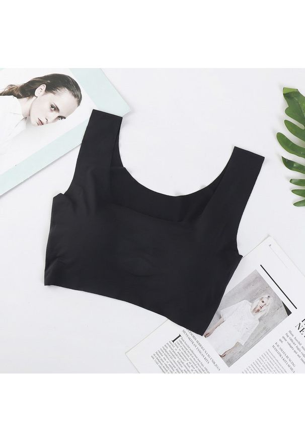 Intica - Biustonosz bezszwowy push-up z usztywnieniem Haruko. Kolor: czarny. Materiał: materiał. Rodzaj stanika: push-up