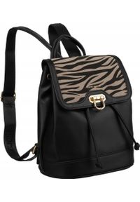 DAVID JONES - David Jones Miejski plecak damski z klapką wykonany ze skóry ekologicznej - David Jones NoSize. Materiał: skóra ekologiczna #1