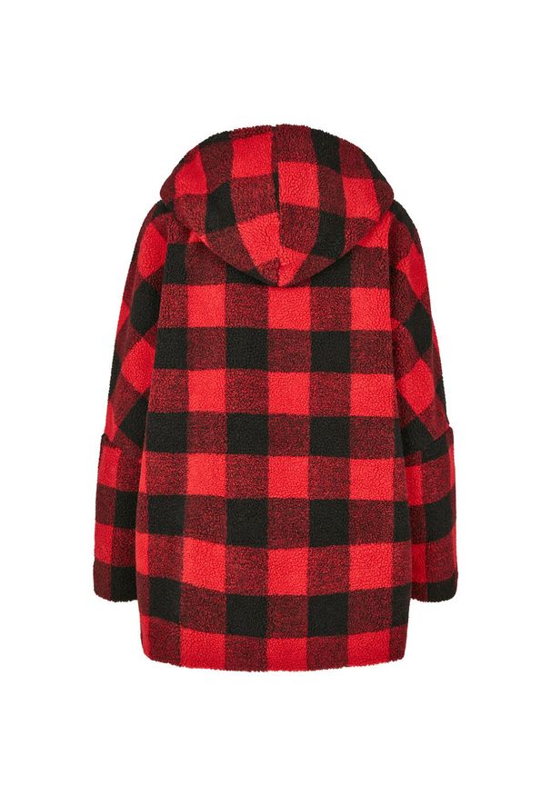 Urban Classics - Parka damska w dużych rozmiarach Urban Classic hooded check. Kolor: czerwony, wielokolorowy, czarny. Materiał: polar