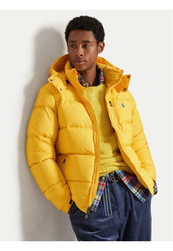 Polo Ralph Lauren Kurtka puchowa 710968278009 Żółty Regular Fit. Typ kołnierza: polo. Kolor: żółty. Materiał: syntetyk