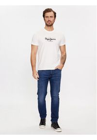 Pepe Jeans T-Shirt Castle PM509204 Biały Regular Fit. Kolor: biały. Materiał: bawełna