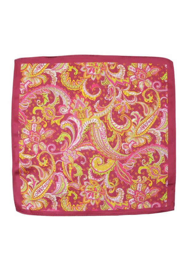Alties - Poszetka Męska ALTIES, Czerwono-Żółta Wzór Paisley, Łezki, Męska, Elegancka. Kolor: wielokolorowy, czerwony, żółty, złoty. Materiał: poliester. Wzór: paisley